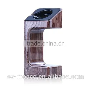 2015 New Products Wood Grain Plastic Charging Stand for Apple Watch thumbnail-3