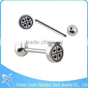 Factory Customized Poker Shape Penis Tongue Piercing Jewelry thumbnail-1
