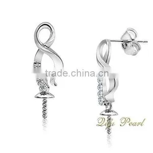 18k Women Trendy Pearl Earring Findings thumbnail-1
