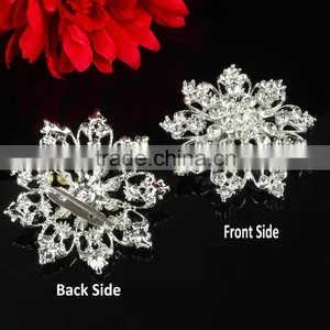 Hot Sale Rhinestone Crystal Strass Brooch, Vintage Snowflake Crystal Brooch Pins, Flower Crystal Rhinestone Strass Brooches thumbnail-1