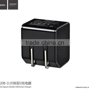 HOCO UH206 Square Double USB Smart Charger For Universal Mobile Phone 2.1A Traveling Series 3C Charger thumbnail-3