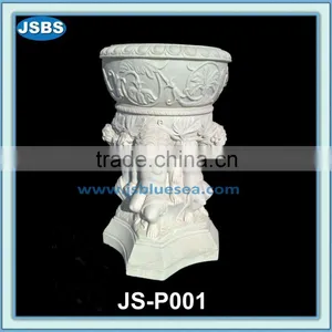 Hand Carved White Stone Hand Drawing Flower Pot China Maker thumbnail-1