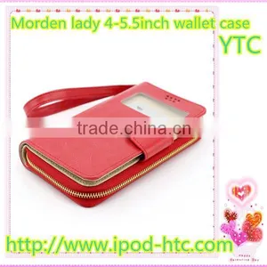 Morden Lady Fashion Wallet Leather Phone Case ,4-5.5 Inch Universal Smart Phone Wallet Style Leather Case With Strap and Mirror thumbnail-1
