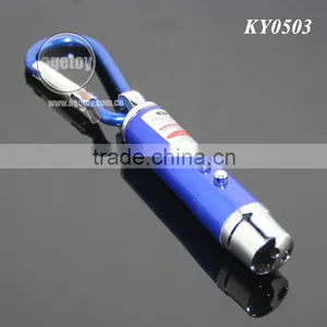 3 in 1 Mini LED Flashlight Torch Lamp Aluminum Carabiner Personality UV Money Detector Electric LED Light Keyring Led Torch thumbnail-4