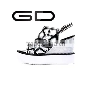 Fast Delivery Beach Sandals Grids Comfortable Female Wedge Summer thumbnail-1