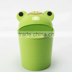 Animal Design Trash Can, Frog Shaped Cartoon Plastic Garbage Can thumbnail-1