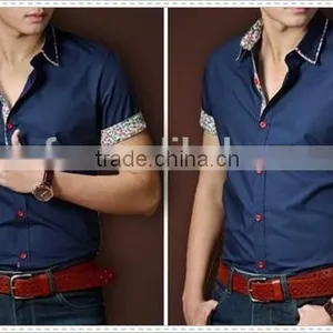 Custom Young Mens Slim Roll up Short Sleeve Shirt thumbnail-6