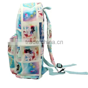 Fashion Colorful Backpack Bag Canvas Polyester Backpack for Teenage Girls thumbnail-3