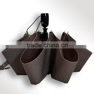 Customized 21" 8 Ribs 3 Fold Polyester Sun Rain Business Windproof Umbrella thumbnail-2