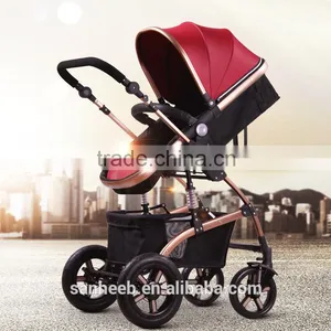 High-view, Aluminum Alloy, Shock Absorption, Portable and Foldable Stroller for Baby to Sit or Lie Down thumbnail-2