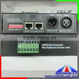 CE RohS Approved Dmx 512 Rgb Led Controller,DC 12V-24V Dimmer Controller, LED Lighting Decoder DMX512 thumbnail-2