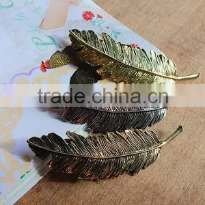Fashion Golden Leaves Metal Clip For Women,Greece's Women Feather Spring Clip Metal Hair Accessories thumbnail-4