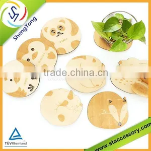 New Design High Quality Cartoon Wood Drink Coasters thumbnail-2