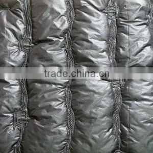 210T Waterproof Stripe Polyester Embroidered Thermal Padding Quilting Fabric China for Clothing thumbnail-5