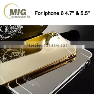 Electroplating Mirror Back Mobile Phone Case Aluminum Metal Bumper With PC Back Cover for Iphone 6/6s Plus thumbnail-4