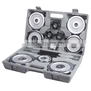 44LBS CAST IRON/CHROME DUMBBELL SET thumbnail-1