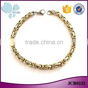 2016 Fashionable Jewelry Gold Plated 316l Stainless Steel Chain Bracelet for Men Supplier's Choice thumbnail-1