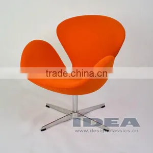 Replica Arne Jocabsen Swan Chair - Bright Orange Wool thumbnail-1