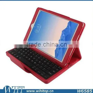Litchi Pattern PU Leather Flip Stand Case Silicon Keyboard Cover for IPad Air 2 thumbnail-1