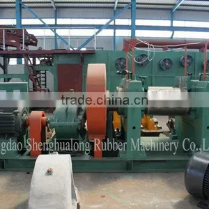Double Roller Rubber Crushing Mill / Used Rubber Recycling Machine thumbnail-1