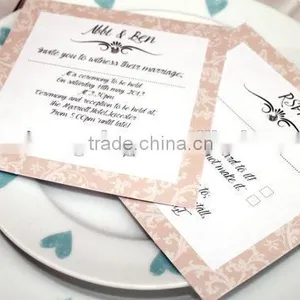 Vintage Flocking Invitation Card Design With Ribbon thumbnail-2