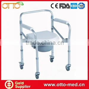 Aluminum Folding Toliet Bathroom Chair With Wheels thumbnail-1
