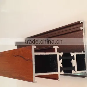 Wood Grain Finish Aluminum Glass Window thumbnail-6