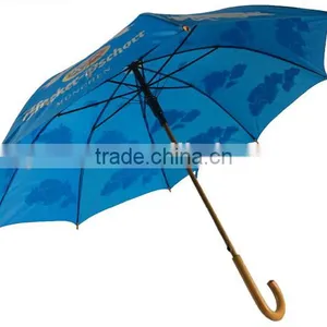 Auto Open Quality Wooden Umbrella With Wood Shaft Wood Handle Straight Umbrella thumbnail-1
