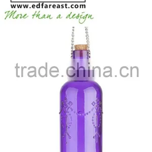 Hobnail Glass Hanging Tray With Bottle Birdfood Feeding Bottle thumbnail-3