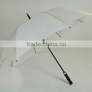 30" Manual Open 190T Pongee Solid White Golf Umbrella thumbnail-1