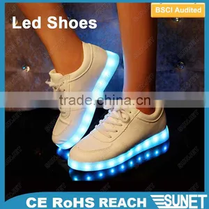 2016 Unisex Women Men USB Charging Flashing Led Light Running Shoes thumbnail-1