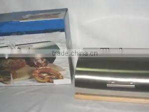 Stainless Steel Wood Bread Box White thumbnail-1