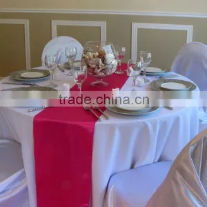 Fushia Satin Table Runner for Round Table thumbnail-1