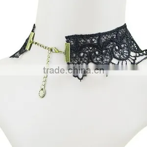 Gothic Acrylic Excellent Beads Lace Collar Victorian Choker Necklace Pendant thumbnail-2