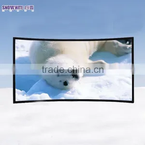 16:9 Acoustic Transparent Fabric Curved Fixed Frame Projection Screen Home Theater Equipment Audio Visual Appliance thumbnail-1