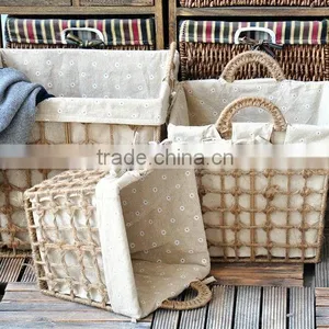8 Hand Woven - Pastoral Style - Straw - Dirty Laundry Basket - Storage Basket - Storage Basket Basket thumbnail-1