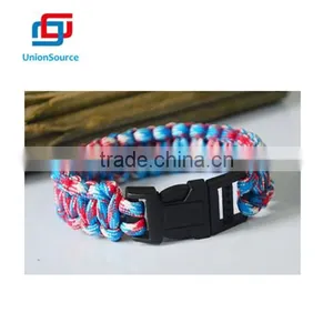 Cheap Fashion Paracord Bracelets Kit Military Emergency Survival Bracelet Men Self-rescue Parachute Cord Bracelets Many Colors thumbnail-1