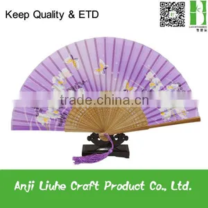 Purple Japanese Style Silk Hand Held Fans thumbnail-1