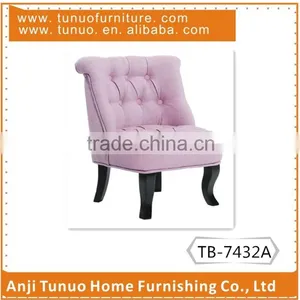 Mini Sofa Chair, Tuffed Back and Seat With Buttons,antique Finish Gourd Wooden Legs/KD Legs,TB-7432A thumbnail-1