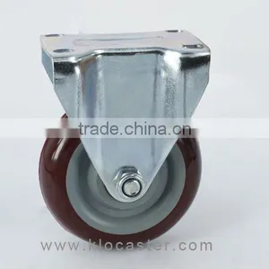 Fixed Double Bearings PU Caster, Rigid Medium Duty PVC Caster thumbnail-1