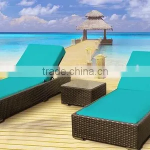 Poly Rattan Outdoor Sunbed - Big Sale for Pool Sun Lounger (1.2mm Thickness Alu Frame, Power Coated Woven by Rattan, Wicker) thumbnail-1