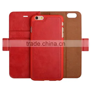 C&T Detachable Wallet Folio Two Mobile Phones Leather Case for IPhone 6s Plus thumbnail-6