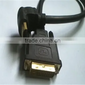 DVI TO Angle HDMIA Male Cable Top Quality 24k Gold Plated Connector 10cm Black Color thumbnail-1
