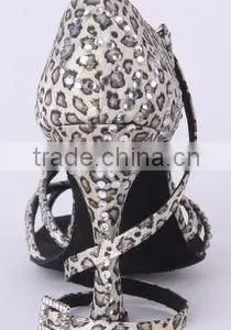 Leopard With Rhinestone/Crystal Stone Latin Dance Shoes thumbnail-3
