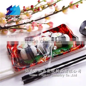 KW-0008TS-RB Clear Lid Disposable Plastic Sushi Plate thumbnail-1