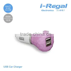 Factory CE ROSH Certification New Design Portable Dual USB Car Charger 2.1A With High Quality thumbnail-1