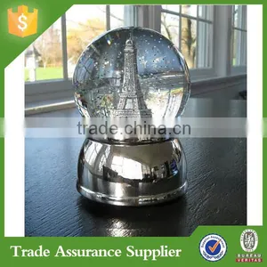 Paris France Eiffel Tower Snow Globe 65mm thumbnail-3