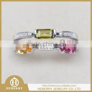 Men's Silver Rings With Tourmaline Gemstone Excellent Cutting thumbnail-1