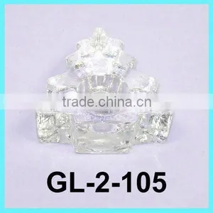 Christmas Tree Shaped Clear Glass Taper Candle Holder thumbnail-1
