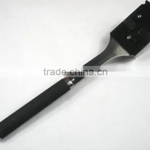 RUBBER GRIP STAINLESS STEEL METAL BBQ GRILL BRUSH thumbnail-1